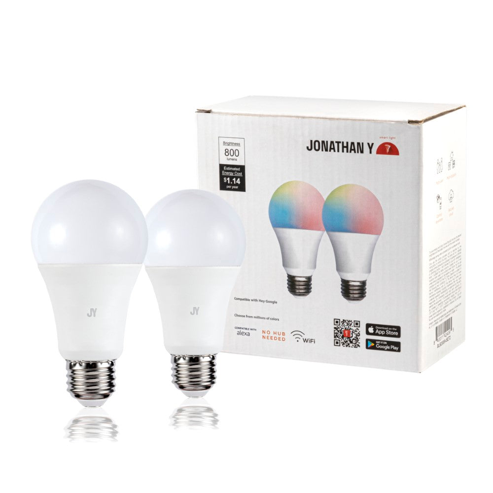 Superba Smart A19 Dimmable Light Bulb - Dimmable Color Changing LED; Compatible with Alexa and Google Home Assistant, No Hub Required (SET of 2) Set 2