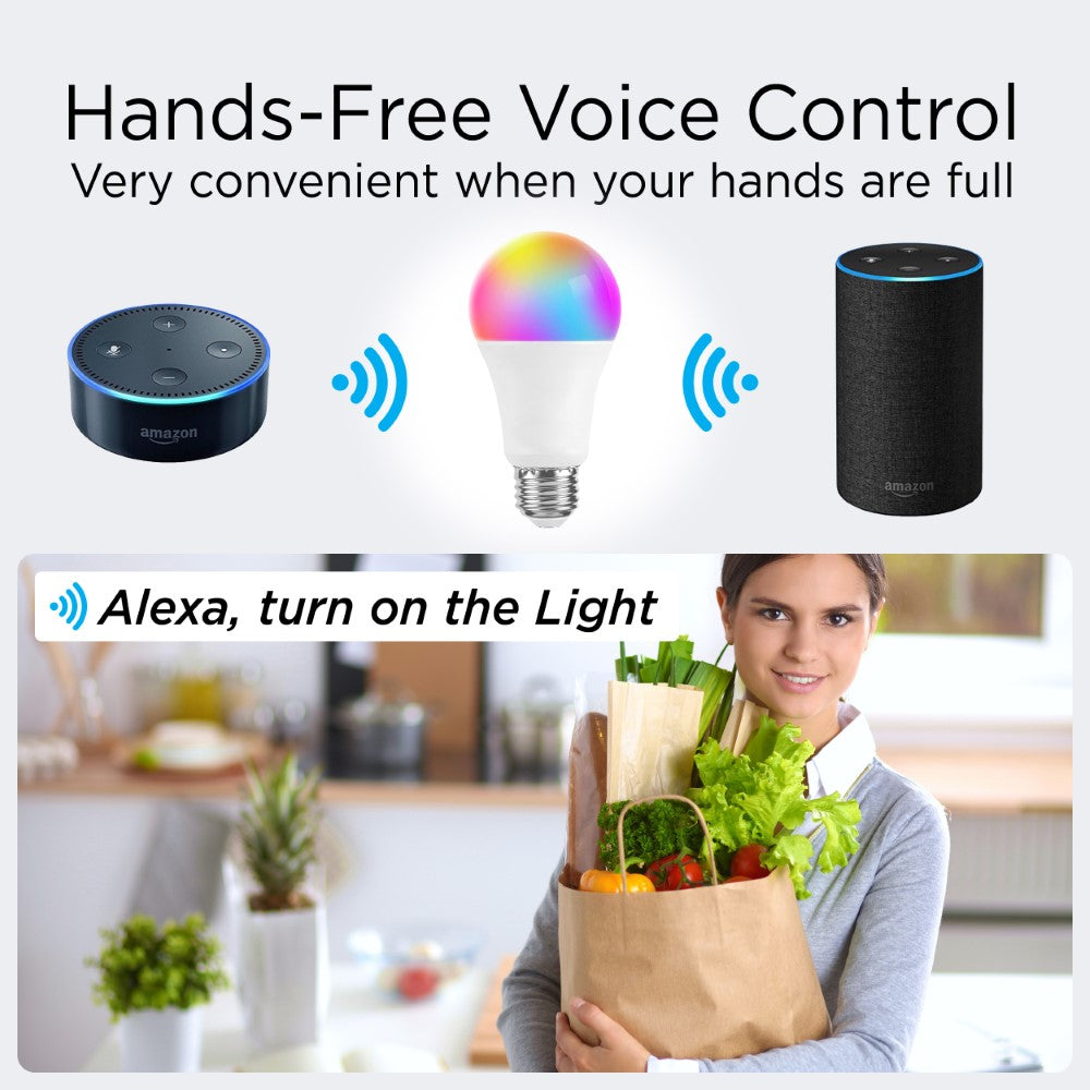 Superba Smart A19 Dimmable Light Bulb - Dimmable Color Changing LED; Compatible with Alexa and Google Home Assistant, No Hub Required (SET of 2) Set 2