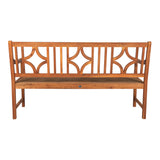 Teak Ogee Diamond-Back 600-Lbs Support Acacia Wood Outdoor Garden Patio Bench