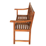 Teak Ogee Diamond-Back 600-Lbs Support Acacia Wood Outdoor Garden Patio Bench