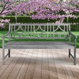 Teak Ogee Diamond-Back 600-Lbs Support Acacia Wood Outdoor Garden Patio Bench