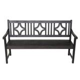 Teak Ogee Diamond-Back 600-Lbs Support Acacia Wood Outdoor Garden Patio Bench