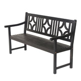 Teak Ogee Diamond-Back 600-Lbs Support Acacia Wood Outdoor Garden Patio Bench