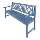 Teak Ogee Diamond-Back 600-Lbs Support Acacia Wood Outdoor Garden Patio Bench