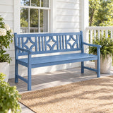 Teak Ogee Diamond-Back 600-Lbs Support Acacia Wood Outdoor Garden Patio Bench