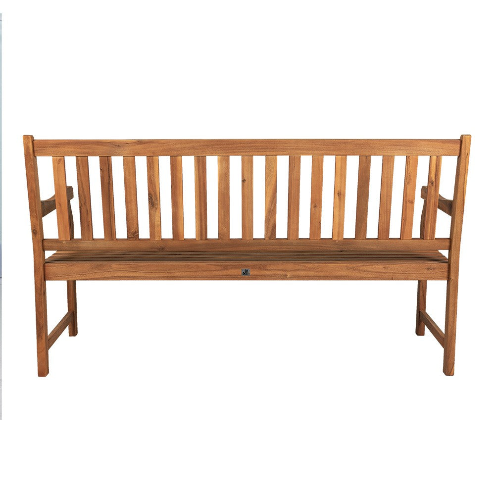Mischa Slat-Back 600-Lbs Support Acacia Wood Outdoor Garden Patio Bench