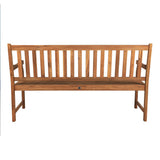 Mischa Slat-Back 600-Lbs Support Acacia Wood Outdoor Garden Patio Bench