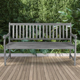 Mischa Slat-Back 600-Lbs Support Acacia Wood Outdoor Garden Patio Bench