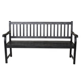 Mischa Slat-Back 600-Lbs Support Acacia Wood Outdoor Garden Patio Bench
