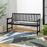 Mischa Slat-Back 600-Lbs Support Acacia Wood Outdoor Garden Patio Bench