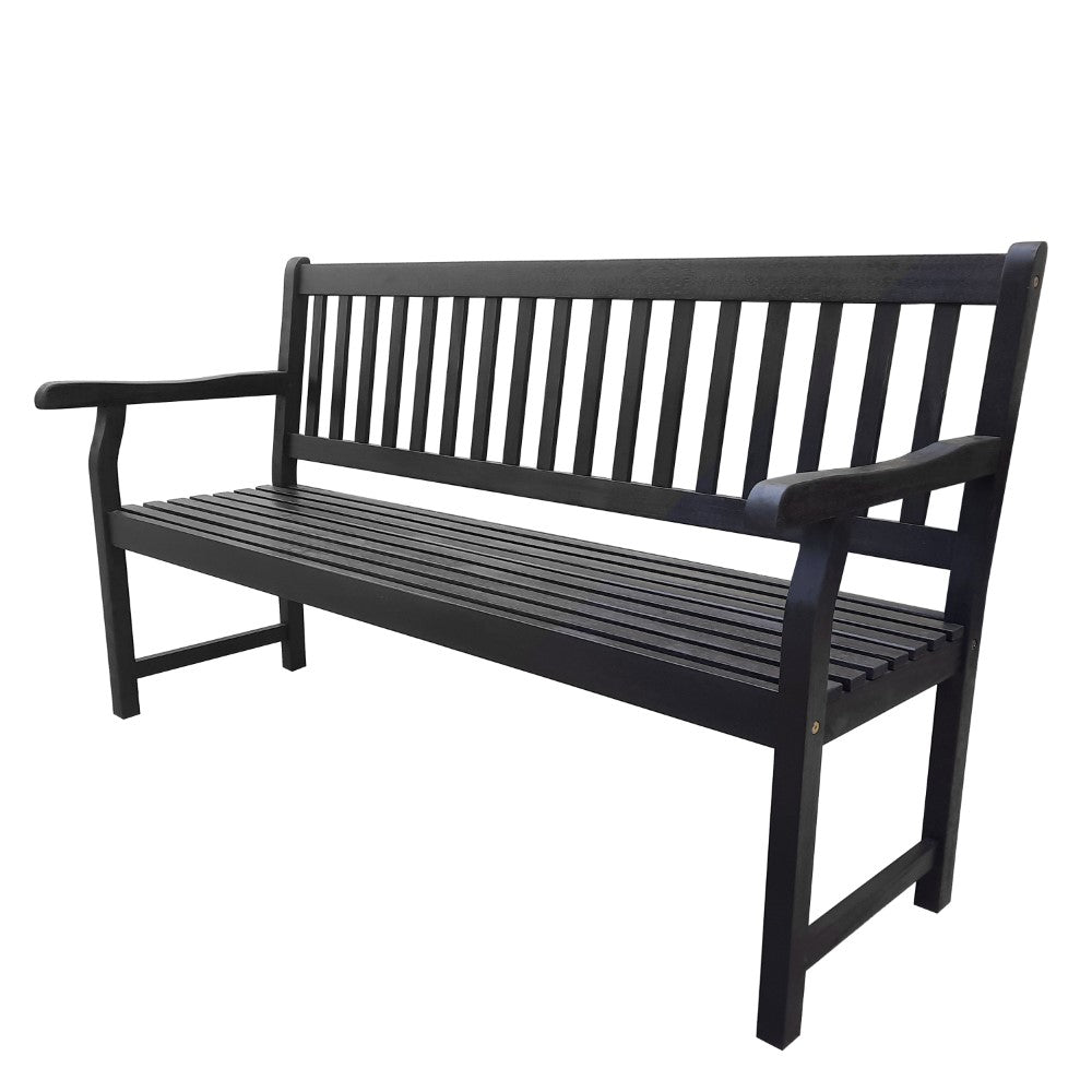 Mischa Slat-Back 600-Lbs Support Acacia Wood Outdoor Garden Patio Bench
