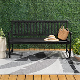 Mischa Slat-Back 600-Lbs Support Acacia Wood Outdoor Garden Patio Bench