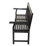 Mischa Slat-Back 600-Lbs Support Acacia Wood Outdoor Garden Patio Bench