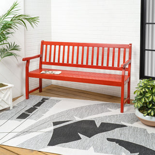 Mischa Slat-Back 600-Lbs Support Acacia Wood Outdoor Garden Patio Bench