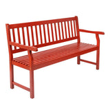 Mischa Slat-Back 600-Lbs Support Acacia Wood Outdoor Garden Patio Bench