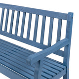 Mischa Slat-Back 600-Lbs Support Acacia Wood Outdoor Garden Patio Bench