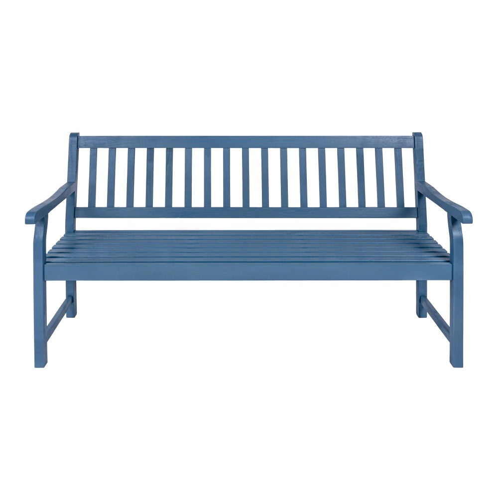 Mischa Slat-Back 600-Lbs Support Acacia Wood Outdoor Garden Patio Bench