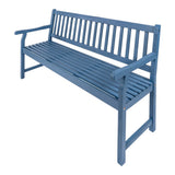 Mischa Slat-Back 600-Lbs Support Acacia Wood Outdoor Garden Patio Bench