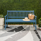 Mischa Slat-Back 600-Lbs Support Acacia Wood Outdoor Garden Patio Bench