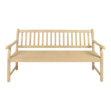 Mischa Slat-Back 600-Lbs Support Acacia Wood Outdoor Garden Patio Bench