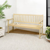 Mischa Slat-Back 600-Lbs Support Acacia Wood Outdoor Garden Patio Bench