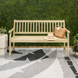 Mischa Slat-Back 600-Lbs Support Acacia Wood Outdoor Garden Patio Bench