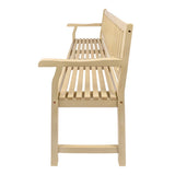 Mischa Slat-Back 600-Lbs Support Acacia Wood Outdoor Garden Patio Bench