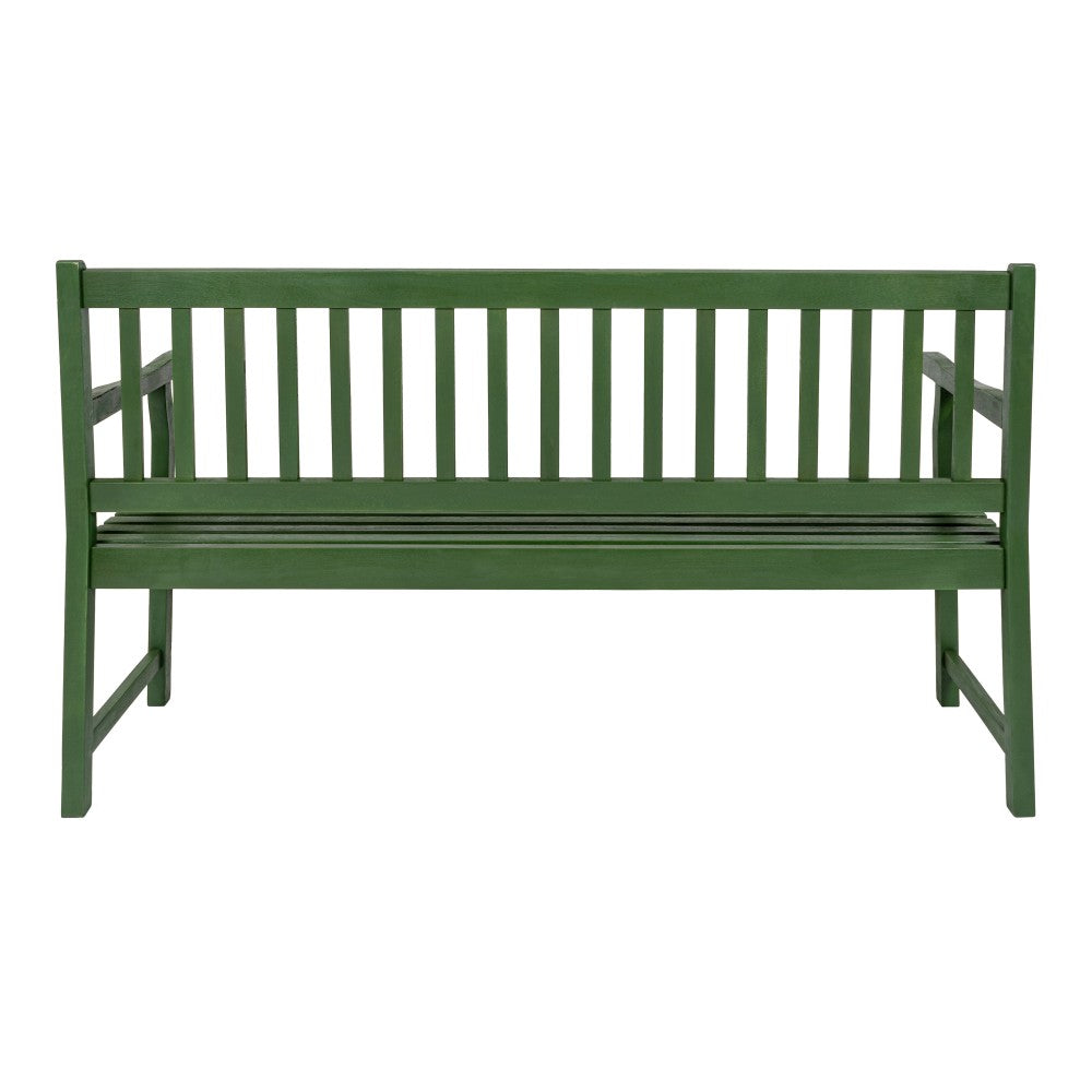 Mischa Slat-Back 600-Lbs Support Acacia Wood Outdoor Garden Patio Bench