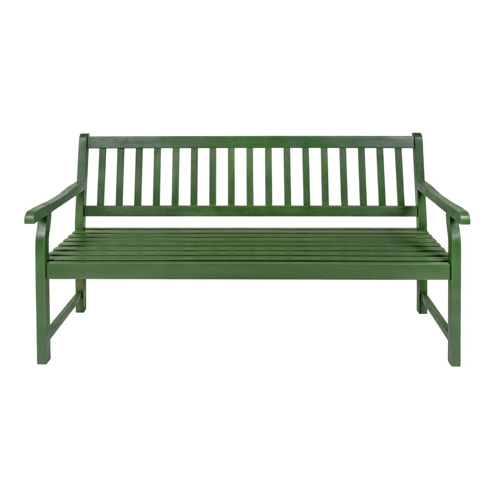 Mischa Slat-Back 600-Lbs Support Acacia Wood Outdoor Garden Patio Bench