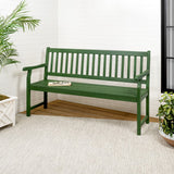 Mischa Slat-Back 600-Lbs Support Acacia Wood Outdoor Garden Patio Bench