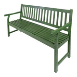 Mischa Slat-Back 600-Lbs Support Acacia Wood Outdoor Garden Patio Bench
