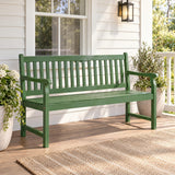 Mischa Slat-Back 600-Lbs Support Acacia Wood Outdoor Garden Patio Bench