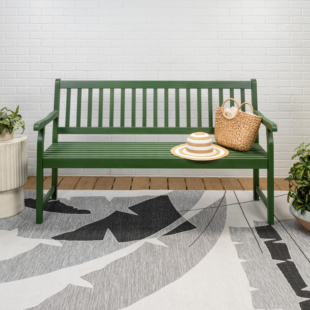 Mischa Slat-Back 600-Lbs Support Acacia Wood Outdoor Garden Patio Bench