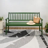 Mischa Slat-Back 600-Lbs Support Acacia Wood Outdoor Garden Patio Bench