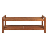 Walker 50.8" 3-Seat Mid-Century Modern 600-Lbs Support Acacia Wood Slat Outdoor Shoe Rack