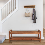 Walker 50.8" 3-Seat Mid-Century Modern 600-Lbs Support Acacia Wood Slat Outdoor Shoe Rack