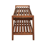Walker 50.8" 3-Seat Mid-Century Modern 600-Lbs Support Acacia Wood Slat Outdoor Shoe Rack
