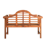 Wally Arched 600-Lbs Support Acacia Wood Outdoor Garden Patio Bench