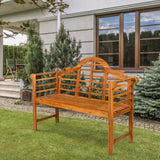 Wally Arched 600-Lbs Support Acacia Wood Outdoor Garden Patio Bench