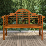 Wally Arched 600-Lbs Support Acacia Wood Outdoor Garden Patio Bench