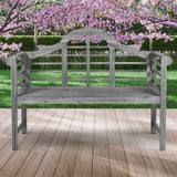 Wally Arched 600-Lbs Support Acacia Wood Outdoor Garden Patio Bench