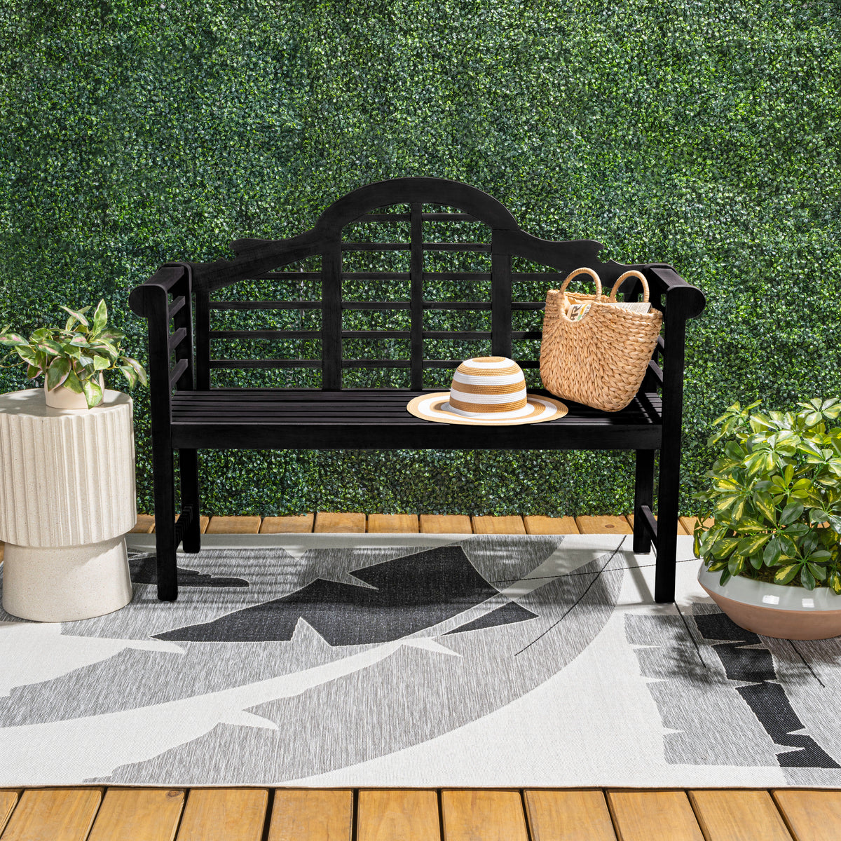 Wally Arched 600-Lbs Support Acacia Wood Outdoor Garden Patio Bench