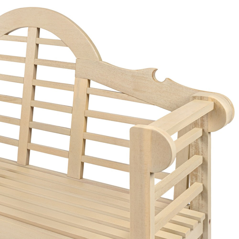 Wally Arched 600-Lbs Support Acacia Wood Outdoor Garden Patio Bench