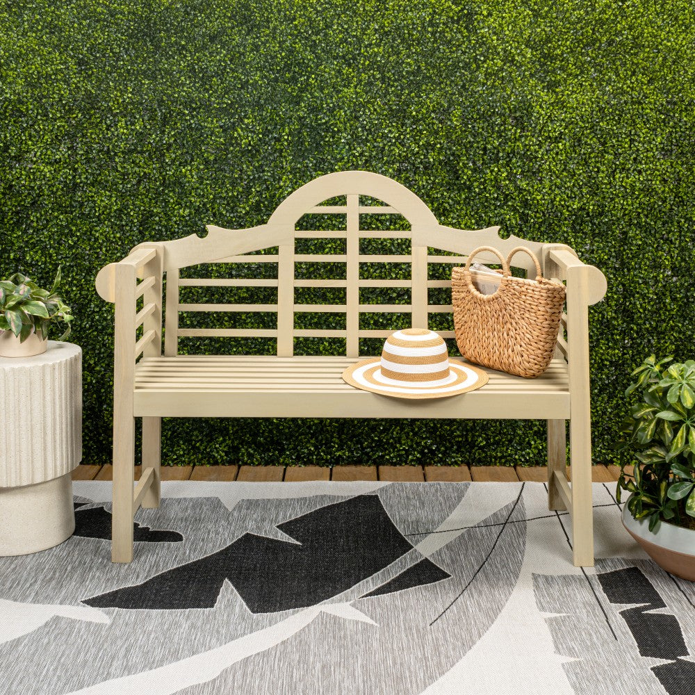Wally Arched 600-Lbs Support Acacia Wood Outdoor Garden Patio Bench