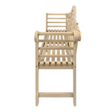 Wally Arched 600-Lbs Support Acacia Wood Outdoor Garden Patio Bench
