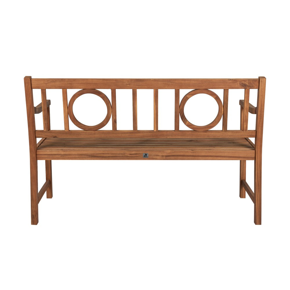 Gia Circle-Back 600-Lbs Support Acacia Wood Outdoor Garden Patio Bench