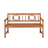 Gia Circle-Back 600-Lbs Support Acacia Wood Outdoor Garden Patio Bench