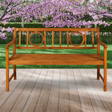 Gia Circle-Back 600-Lbs Support Acacia Wood Outdoor Garden Patio Bench