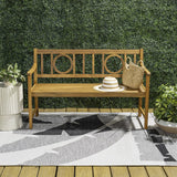 Gia Circle-Back 600-Lbs Support Acacia Wood Outdoor Garden Patio Bench