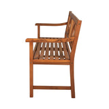 Gia Circle-Back 600-Lbs Support Acacia Wood Outdoor Garden Patio Bench